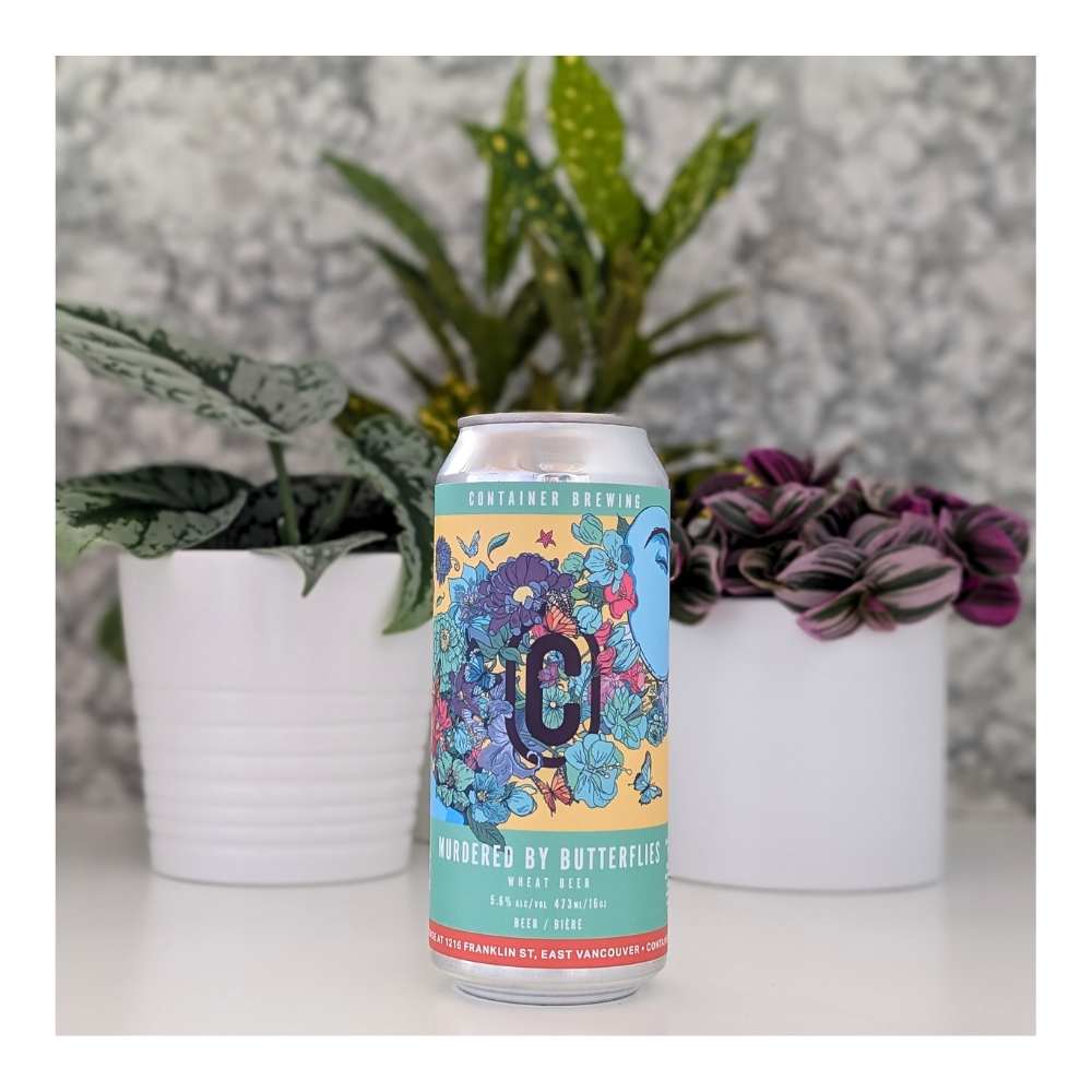 Murdered By Butterflies Wheat Beer by Container Brewing Ltd., beer label