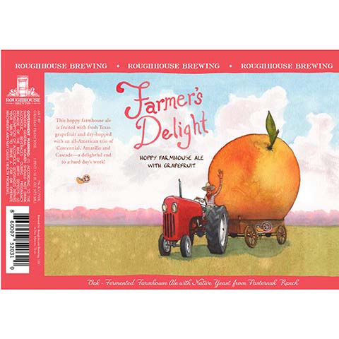 Roughhouse Farmer's Delight Farmhouse Ale by Roughhouse Brewing, beer label