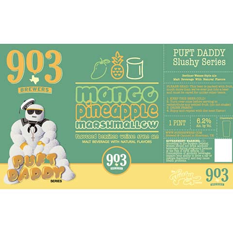 903 Brewers Puft Daddy Mango Pineapple Marshmallow Weisse Ale by 903 Brewers, beer label