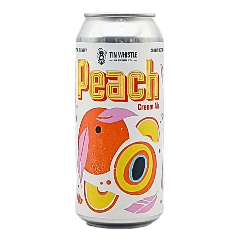 Peach Cream Ale by Tin Whistle Brewing, beer label