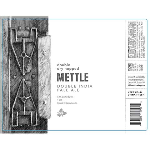 Trillium DDH Mettle DIPA by Trillium Brewing, beer label