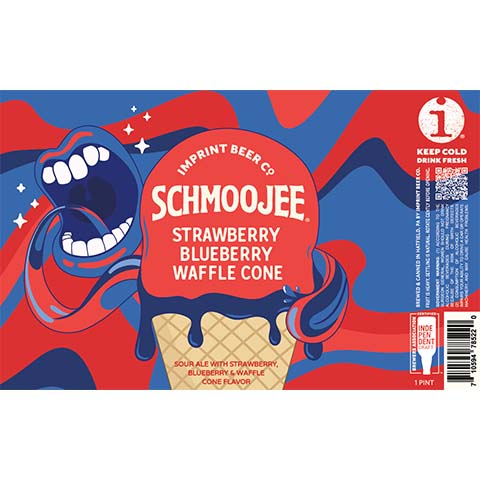 Imprint Schmoojee Strawberry Blueberry Waffle Cone Sour Ale by Imprint Beer Company, beer label