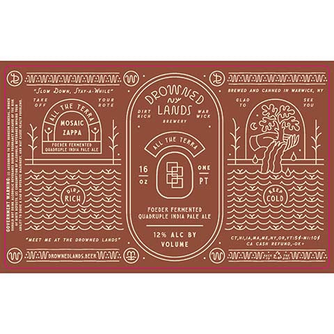 Drowned Lands All The Terra Quadruple IPA by The Drowned Lands Brewery, beer label