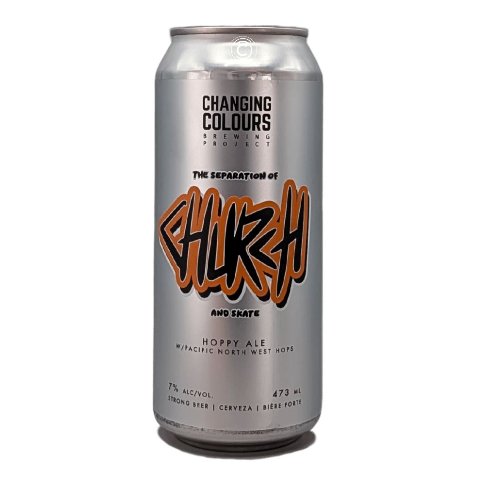 The Separation of Church and Skate: CHURCH Hazy IPA by Changing Colours Brewing Project, beer label