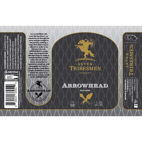 Seven Tribesmen Arrowhead Pale Lager by 7 Tribesmen, beer label