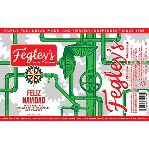 Fegley's Feliz Navidad IPA by Fegley's Brew Works, beer label