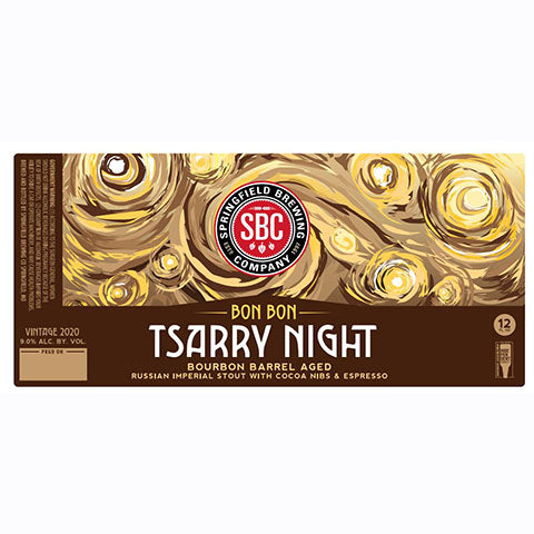 Springfield Bon Bon Tsarry Night Bourbon Barrel Aged Russian Imperial Stout by Springfield Brewing Co, beer label
