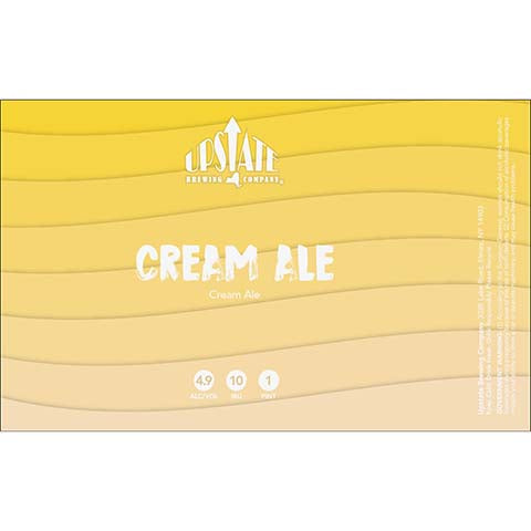 Upstate Cream Ale by Upstate Brewing Co, beer label