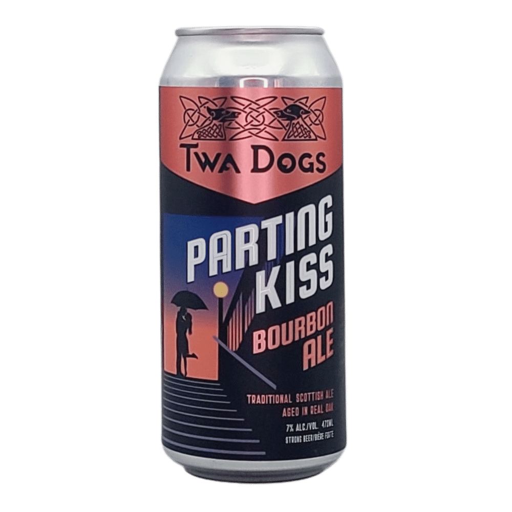 Parting Kiss Scotch Ale by Twa Dogs Brewery, beer label