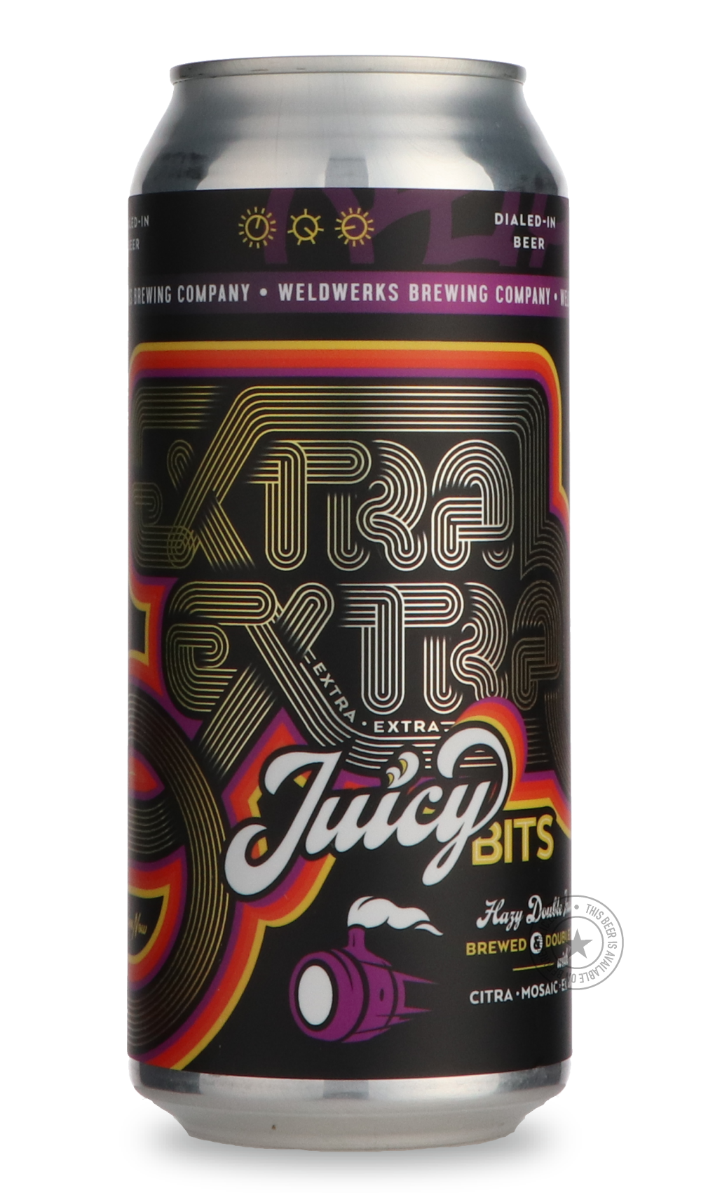 Extra Extra Juicy Bits by WeldWerks, beer label