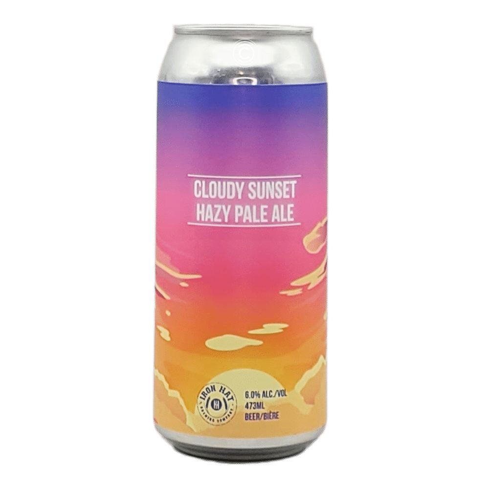 Cloudy Sunset Hazy Pale Ale by Iron Hat Brewing Company, beer label