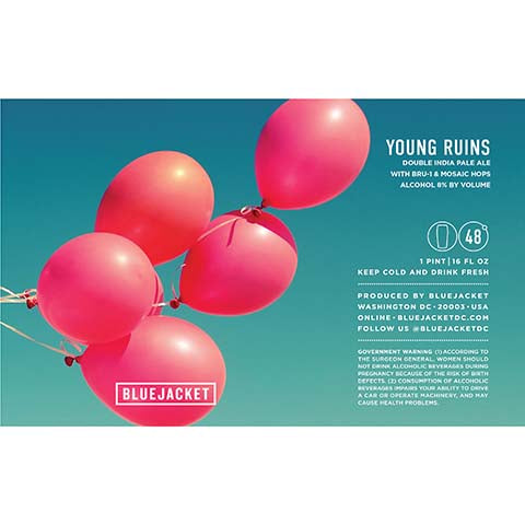 Bluejacket Young Ruins DIPA by Bluejacket, beer label