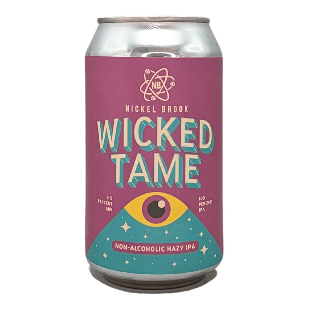Wicked Tame New England IPA Non-Alcoholic by Nickel Brook Brewing Co., beer label