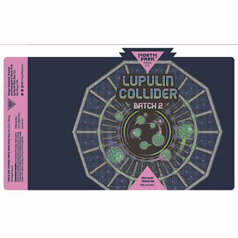 North Park Lupulin Collider Batch 2 TDH Hazy TIPA by North Park Beer Co., beer label