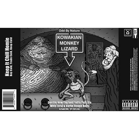 Odd By Nature Kowakian Monkey Lizard Double NEIPA by Odd By Nature Brewing, beer label