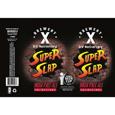 Brewery X 3rd Anniversary Super Clap IPA by Brewery X, beer label