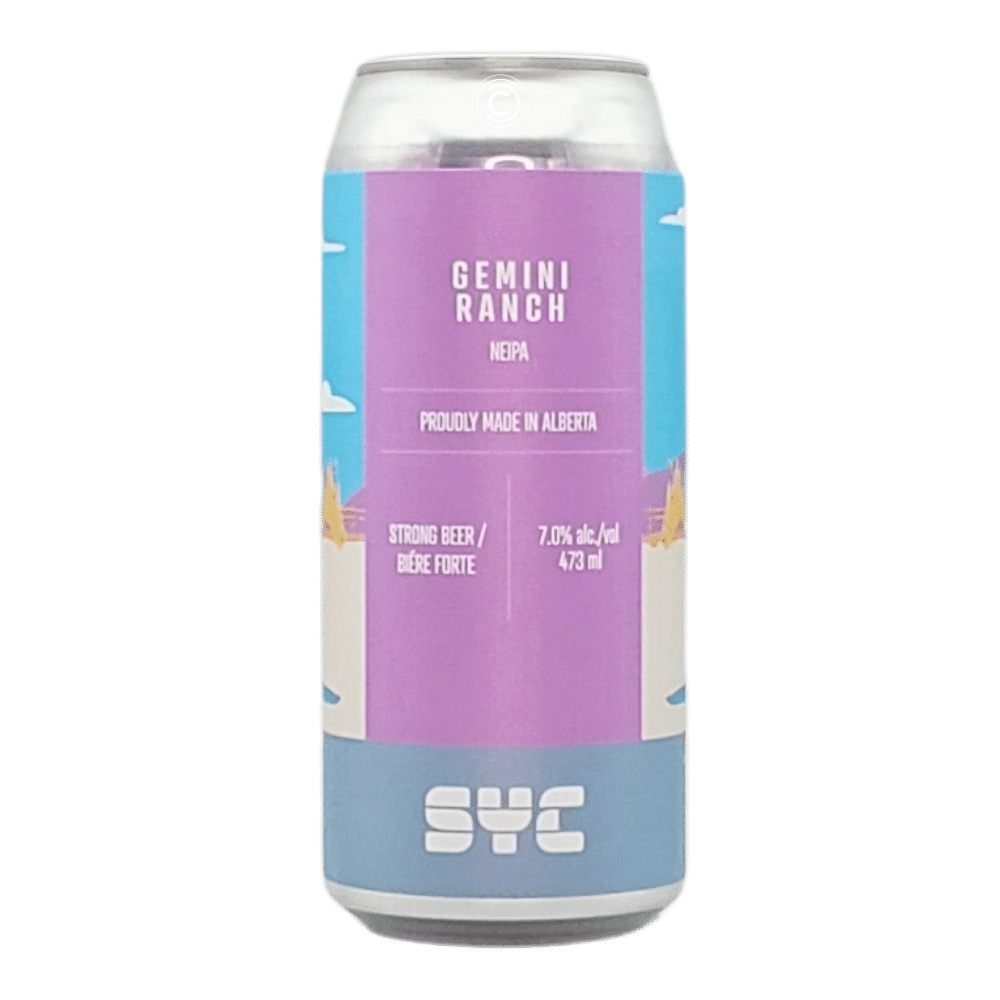 Gemini Ranch Juicy IPA by SYC Brewing Co., beer label