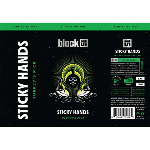 Block 15 Sticky Hands Turkey's Pick by Block 15, beer label