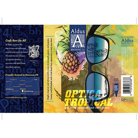 Aldus Optical Tropical Ale by Aldus Brewing Company, beer label