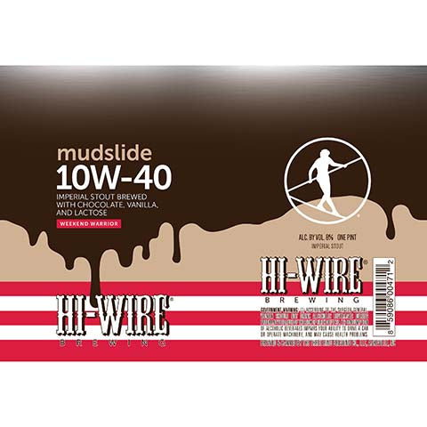 Hi-Wire Brewing Mudslide 10W-40 Imperial Stout by The Bruery, beer label