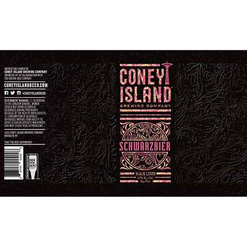 Coney Island Schwarzbier Black Lager by Coney Island Beer, beer label