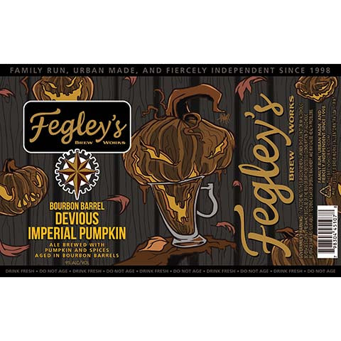 Fegley's Bourbon Barrel Deviuos Imperial Pumpkin Ale by Fegley's Brew Works, beer label