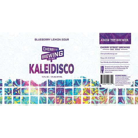 Cherry St Kaleidisco Blueberry Lemon Sour by Cherry Street Brewing, beer label