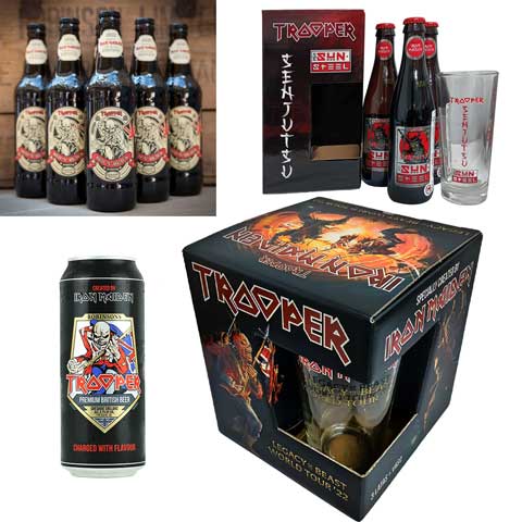 Iron Maiden Trooper Deluxe Legacy of the Beast Tour Gift Pack by Robinsons Brewery, beer label