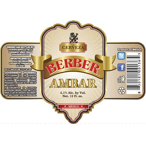 Berber Ambar by Suro International Importers Inc., beer label