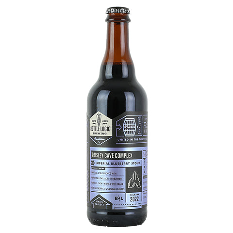 Bottle Logic/Great Notion Paisley Cave Complex Imperial Blueberry Stout (2022) by Bottle Logic Brewing, beer label