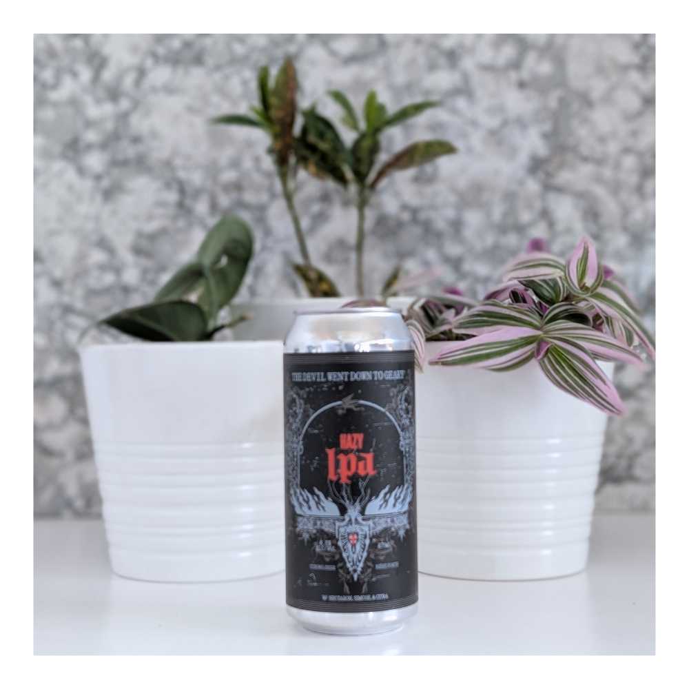 The Devil Went Down to Geary Hazy IPA by Blood Brothers Brewing, beer label