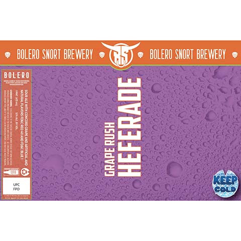 Bolero Snort Grape Rush Heferade Sour Ale by Bolero Snort Brewery, beer label
