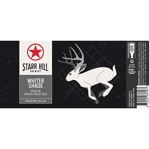 Star Hill Whiter Shade White IPA by Starr Hill Brewery LLC, beer label