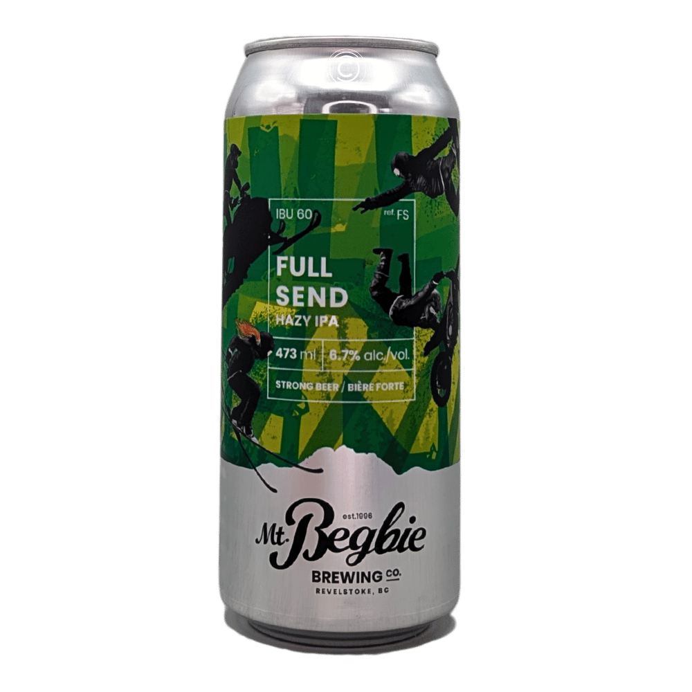 Full Send Hazy IPA by Mt. Begbie Brewing Company, beer label