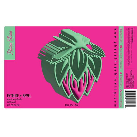 Phase Three Extrude + Bevel American Pale ale by Phase Three Brewing Company, beer label