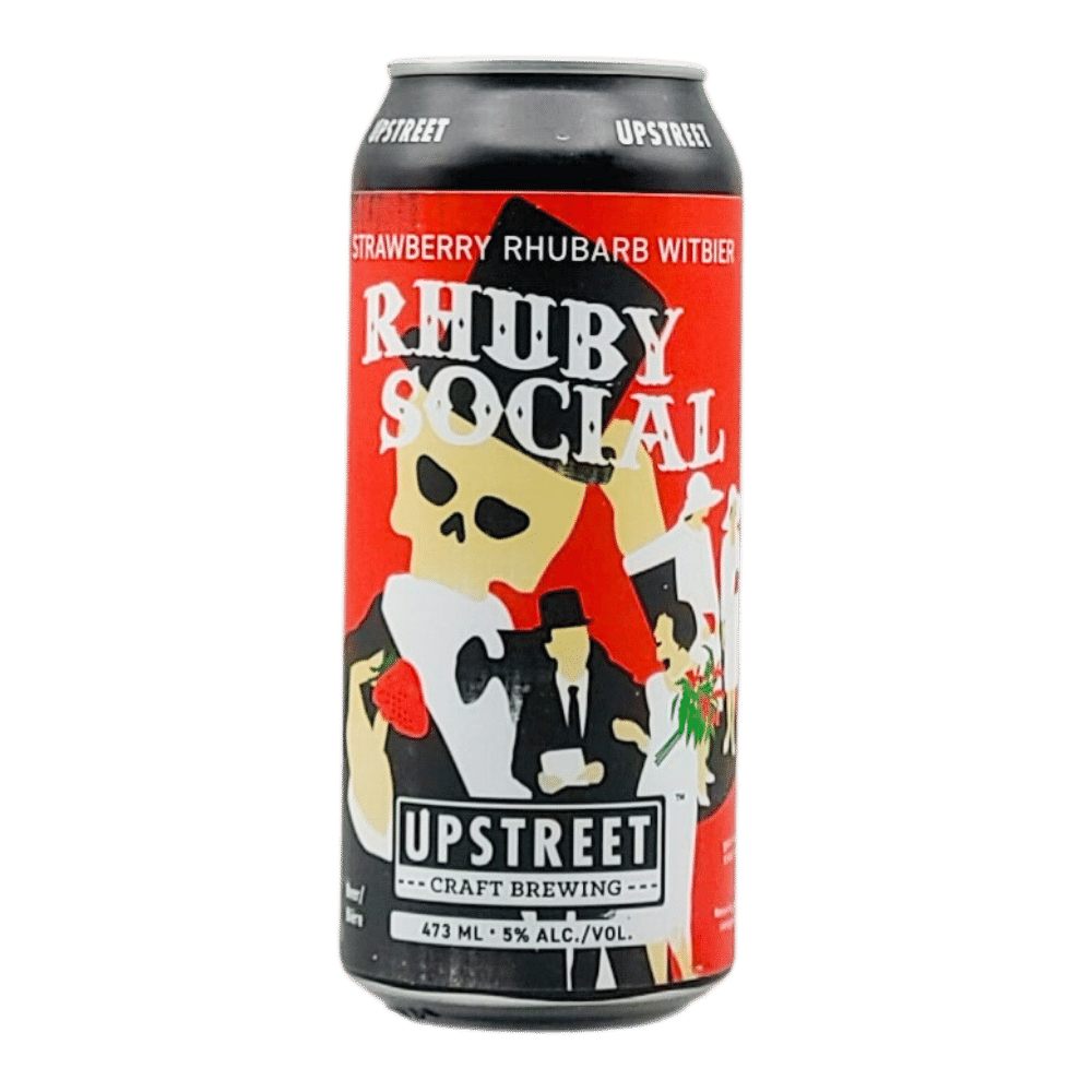 Rhuby Social Witbier by Upstreet Craft Brewing, beer label