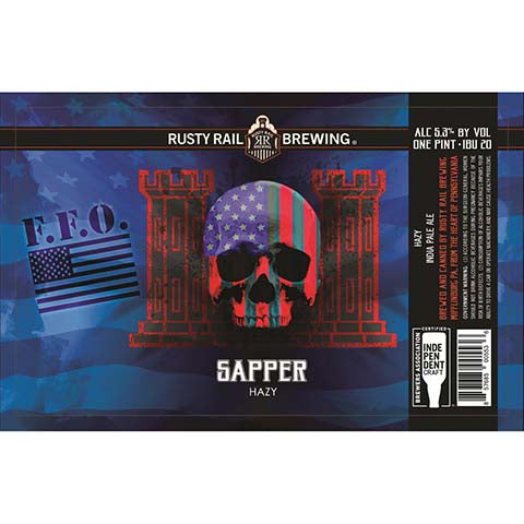 Rusty Rail Sapper Hazy IPA by Rusty Rail Brewing, beer label
