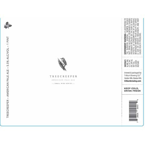 Trillium Treecreeper Pale Ale by Trillium Brewing, beer label