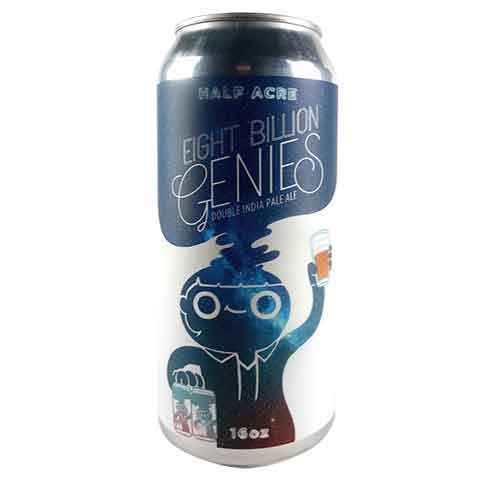 Half Acre Eight Billion Genies DIPA by Half Acre Beer Co, beer label