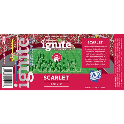 Ignite Scarlet Red Ale by Ignite Brewing Company, Ltd., beer label