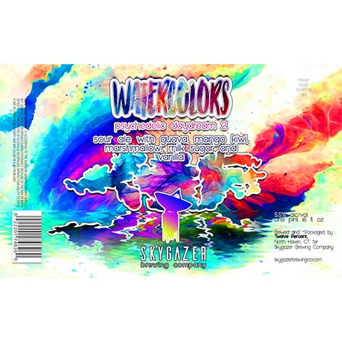 Skygazer Watercolors Psychedelic Daydream 2 Sour by SKYGAZER Brewing Co, beer label