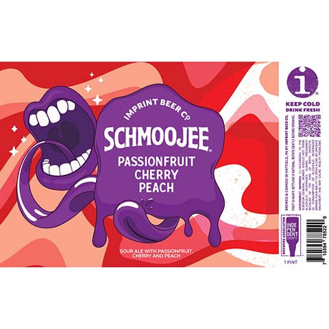 Imprint Beer Schmoojee Passionfruit Cherry Peach Sour Ale by Imprint Beer Company, beer label