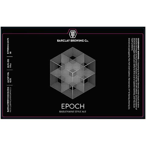 Barclay Epoch Barleywine Ale by Barclay Brewing Co., beer label