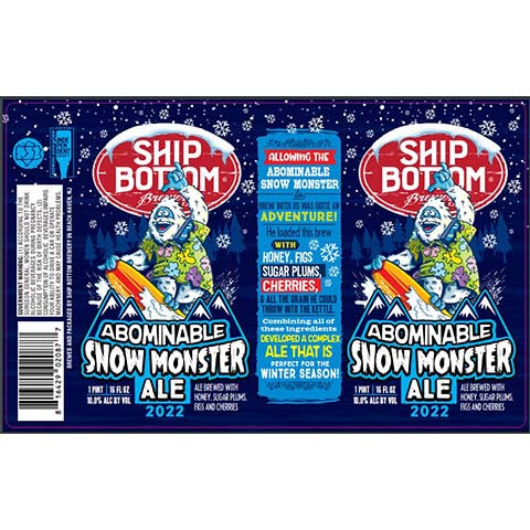 Ship Bottom Abominable Snow Monster Ale by Ship Bottom Brewery, beer label