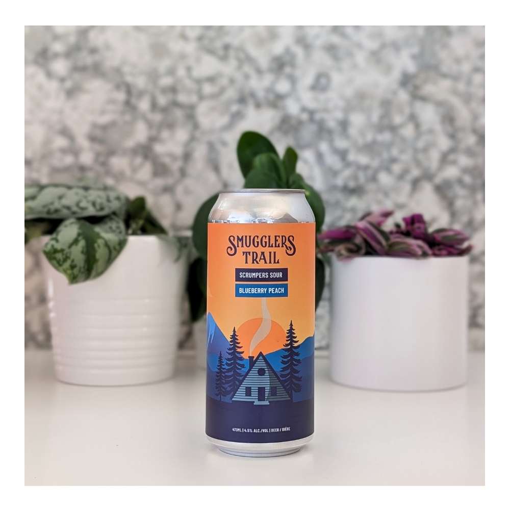 Scrumpers Sour Blueberry Peach Sour by Smugglers Trail Caskworks, beer label