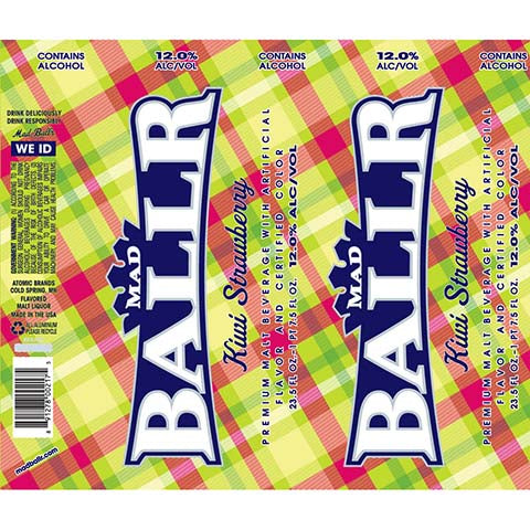 Mad Ballr Kiwi Strawberry by Mad Ballr, beer label