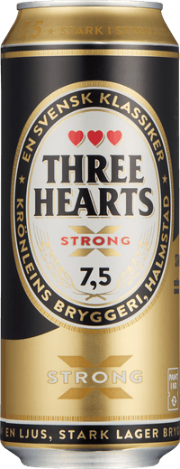 Three Hearts Extra Strong by Krönleins, beer label