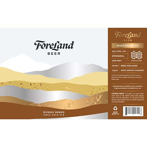 Foreland Hubris Breed IPA by ForeLand Beer, beer label