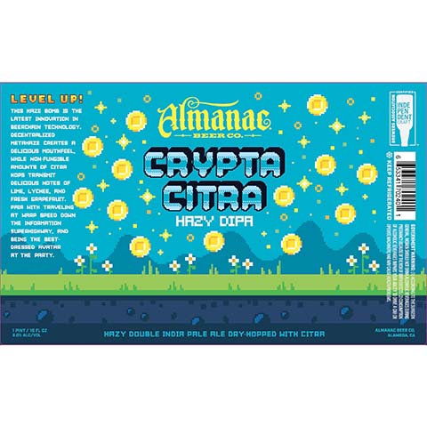 Almanac Crypta Citra Hazy DIPA by Almanac Beer Company, beer label