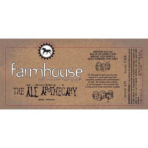 The Ale Apothecary Farmhouse with Marchel Foch Grapes by The Ale Apothecary, beer label